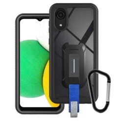 HX-SS21-A03CORE | Samsung Galaxy A03 Core SM-A032 Case | Protection Military Grade W/ KEY Mount & Carabiner -Black