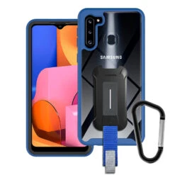 HX-SS20-A21-NY | Samsung Galaxy A21 Case | Protection Military Grade W/ KEY Mount & Carabiner -Navy