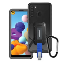 HX-SS20-A21-BK | Samsung Galaxy A21 Case | Protection Military Grade W/ KEY Mount & Carabiner -Black